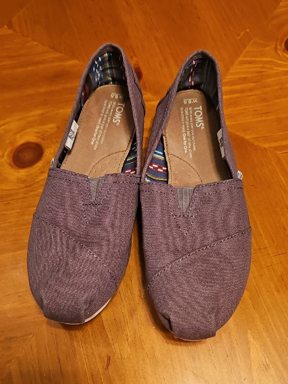 Toms Slip-On Shoes in Brown Fabric - Picture 1 of 5